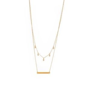 Fosterie Double Layer Bar Necklace